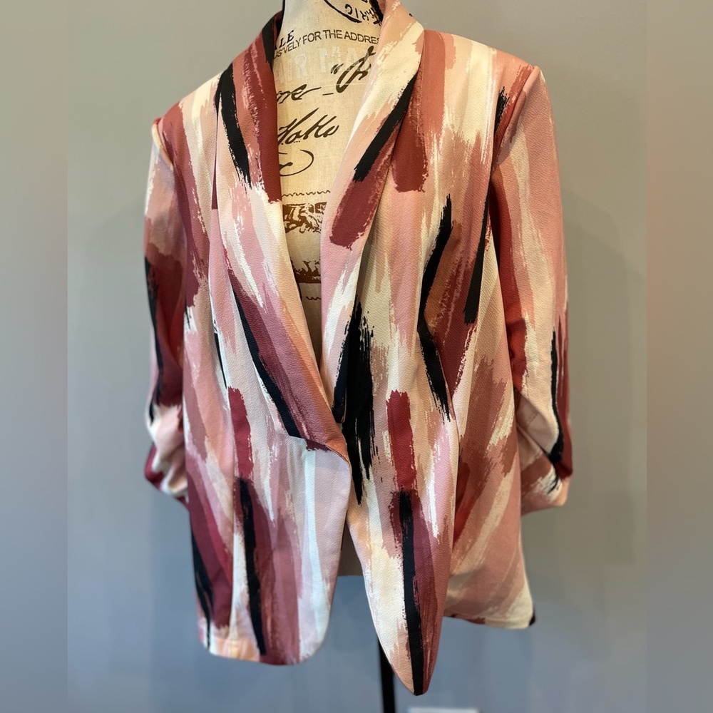 Abstract Pink and Black Women's Jacket